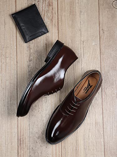 Image of Zixer Synthetic Leather Mens Formal Shoes || Office Formal Shoes Men Stylish|| Formal Shoes for Men Patent Leather Lace Up Party Formal Shoe