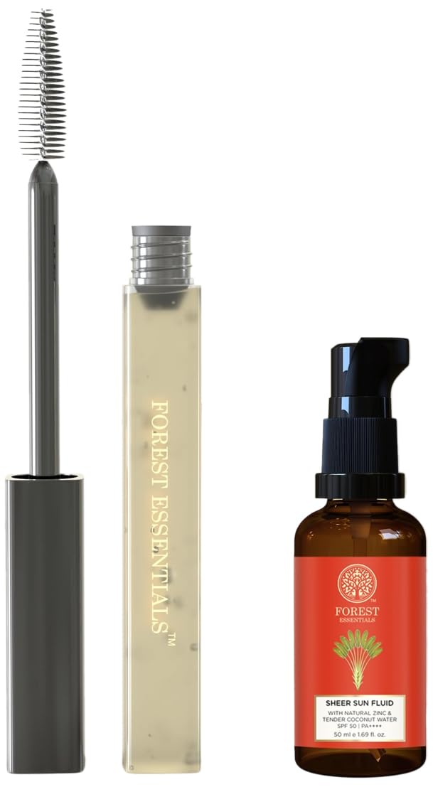 Forest Essentials Nayantara Clear Lash & Brow Growth Serum | Improves Lash & Brow Length & Boosts H,Forest Essentials Sun Fluid Sunscreen | SPF 50PA ++ | With Natural Zinc & Hyaluronic Acid | No Whit-image-46