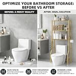3-Tier Over Toilet Storage Cabinet, No Drilling, 64" H, Gold - Image 5