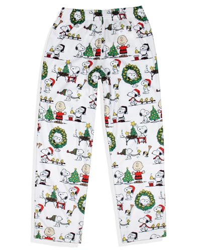 Peanuts Kids Christmas Time All Over Print Smooth Touch Fleece Sleep Bottoms Lounge Pajama Pants for Boys Girls2