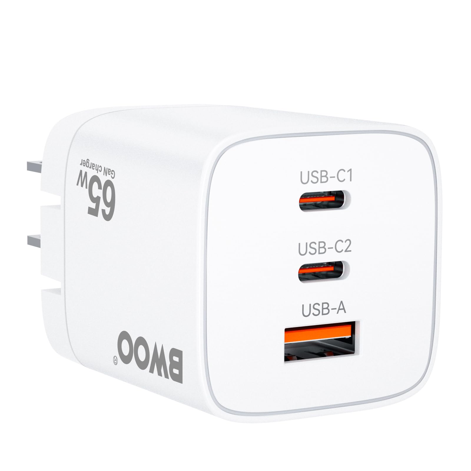 65W USB C Charger Block,3 Ports GAN USB C Charger USB A Charger Adapter,FOLDABLE TYPE C WALL Charger for iPhone15 Pro Max/14/13/12/11,MacBook,Galaxy S24/S23/S20/S10,DELL XPS 13,NOTE 20,IPAD PRO,PIXEL8