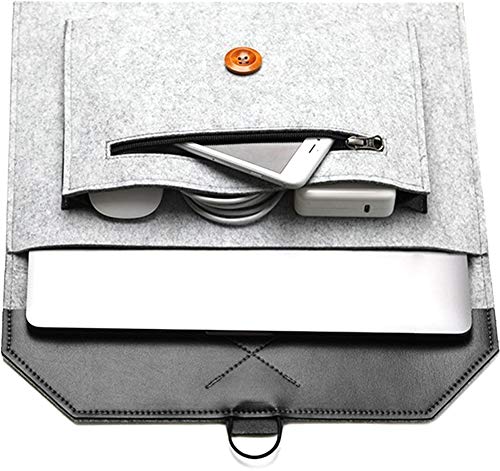 MacBook フェルト ケース (ライトグレー) Macbook12" Macbook Air 13" Macbook Pro 13" 15" Retina & Touch Bar モデル対応 バッグ スリーブ マックブック ノートパソコン (15インチ