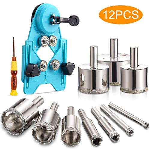 THINKWORK Diamond Drill Bits, Hollow Drill Hole Saw Set, 10-Piece Tile Opener