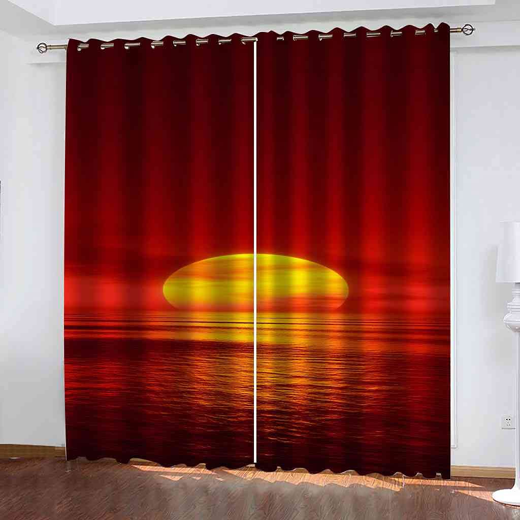 Rideaux occultants enfant paysage marin isolation thermique et phonique salon