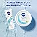 NIVEA Soft Refreshingly Soft Moisturizing Cream, Lightweight Moisturizer for Face, Body and Hands, Body Cream Enriched with Jojoba Oil and Vitamin E, 2.6 Oz Tube