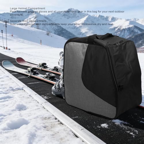 Bolsa para botas de esquí Socobeta gris de 52L impermeable con correa para cascos y gafas 2