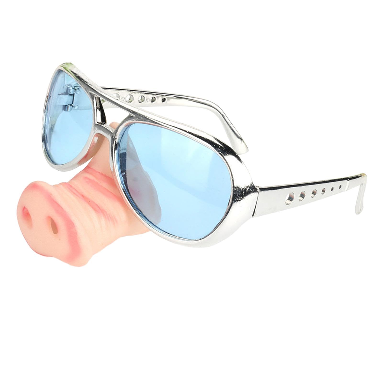 Harilla Novelty Pig Nose Glasses Party Sunglasses Silly Glasses Disguise Pig Costume Funny Sunglasses for Adults Women Ladies Men Kids for Birthday Masquerade Bachelor Party, blue