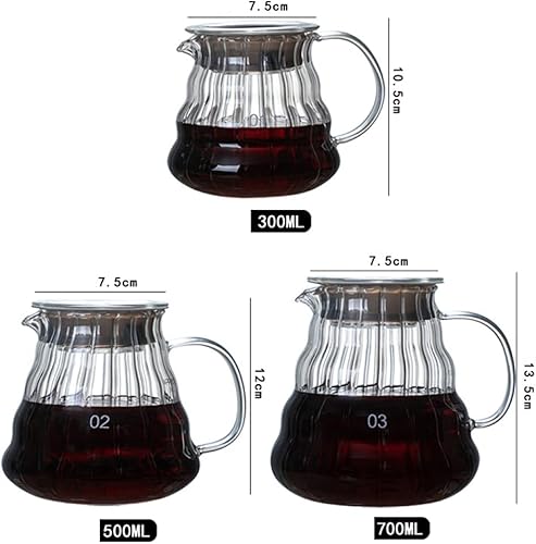 Miniatura 2 de YRHH Café, jarra de café de goteo, cafetera, tetera, cerveza, percolador barista, resistente al calor, filtro doméstico, taza de 10.1 fl oz