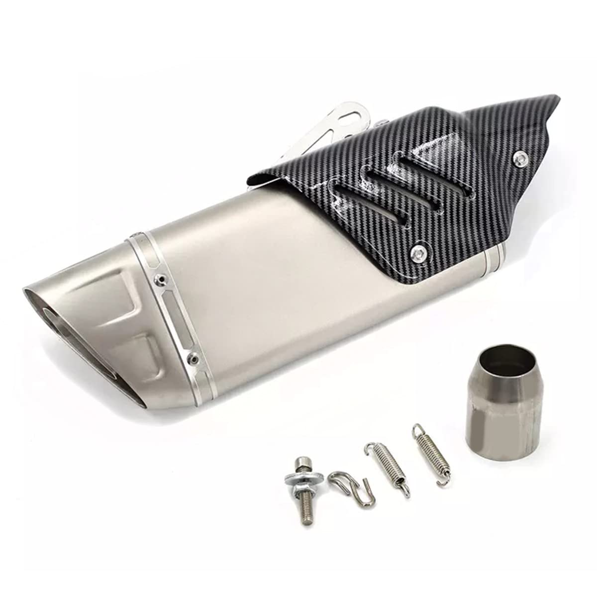 Tubo de Escape Moto Silenciador M-RR Acero Inoxidable Zaddox Titanio