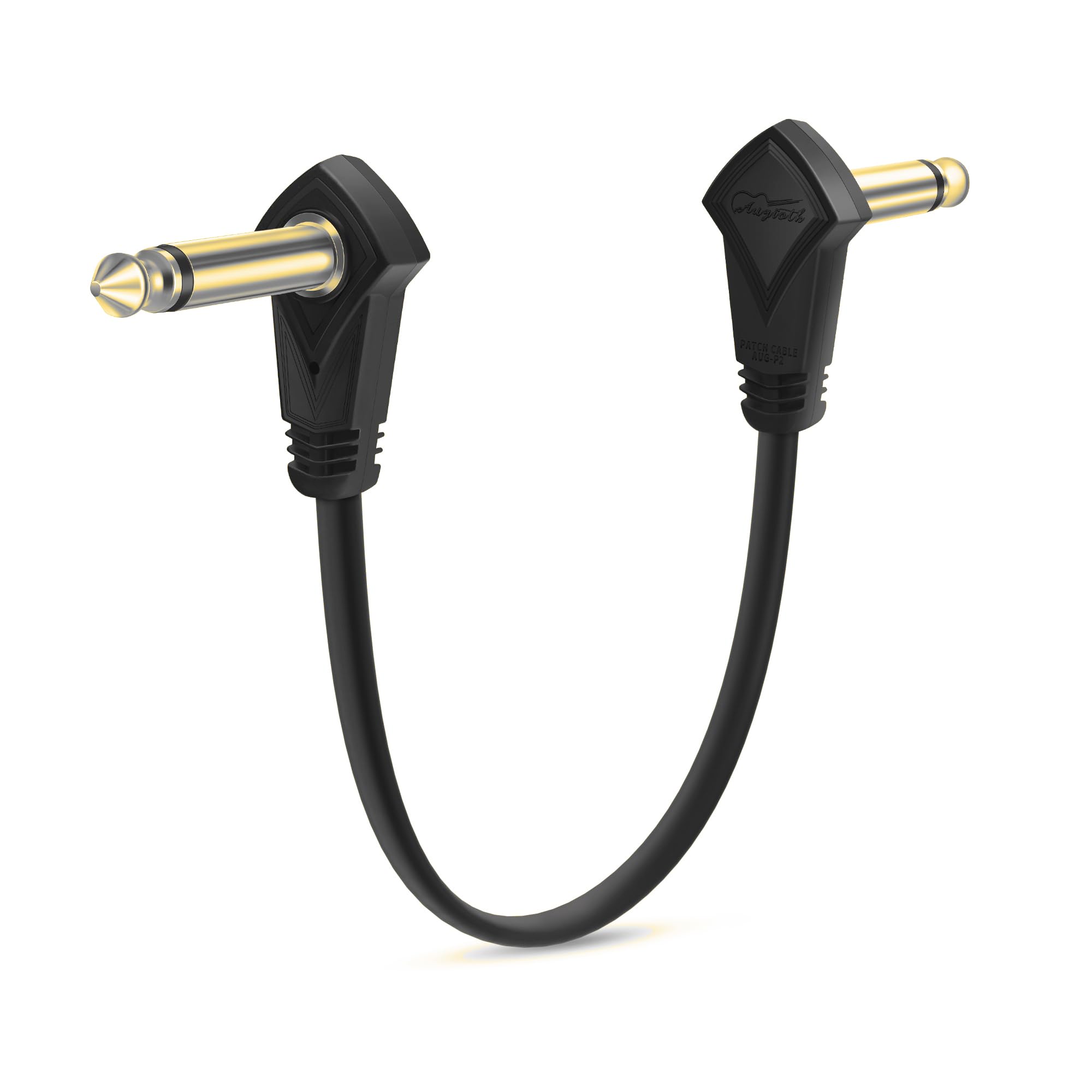 Augioth 18 Inch Guitar Patch Cables Gold Plug, 45 cm Black Guitar Pedal Cable Effect Cable Cord, 1/4