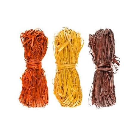Fall Raffia in Vibrant Hues of Orange, Yellow, and Brown