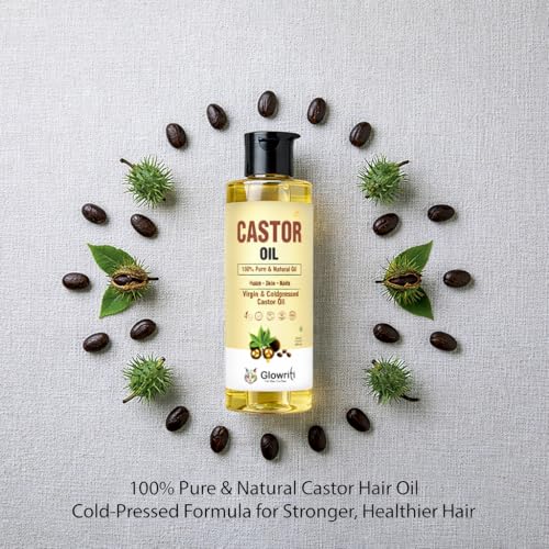Image of Pure Cold Pressed Castor Oil - Hexane Free, For Hair Growth, Face, Scalp, Skin & Eyelashes - Nourishing and Moisturizing, 200ml