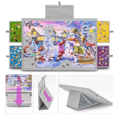 Support de puzzle en feutre premium Tektalk léger à 3 angles de vue