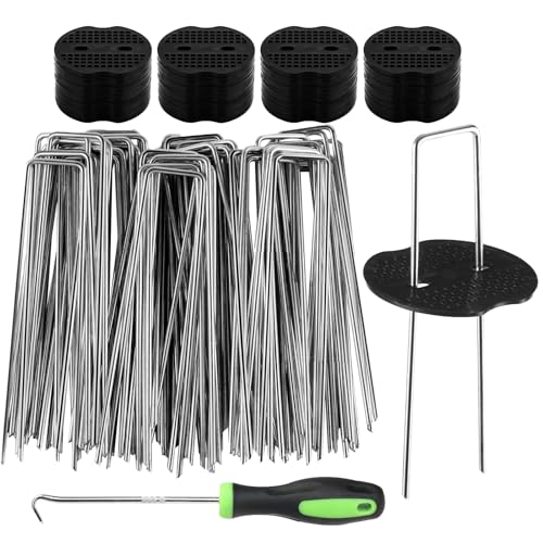 Estacas para Tela De Jardinería - Clavos Metálicos Galvanizados | 50 Piezas Estacas Antioxidante | para Jardín Sendero Patio Trasero Granja Patio Entrada Valla Manguera Cable Césped Malla