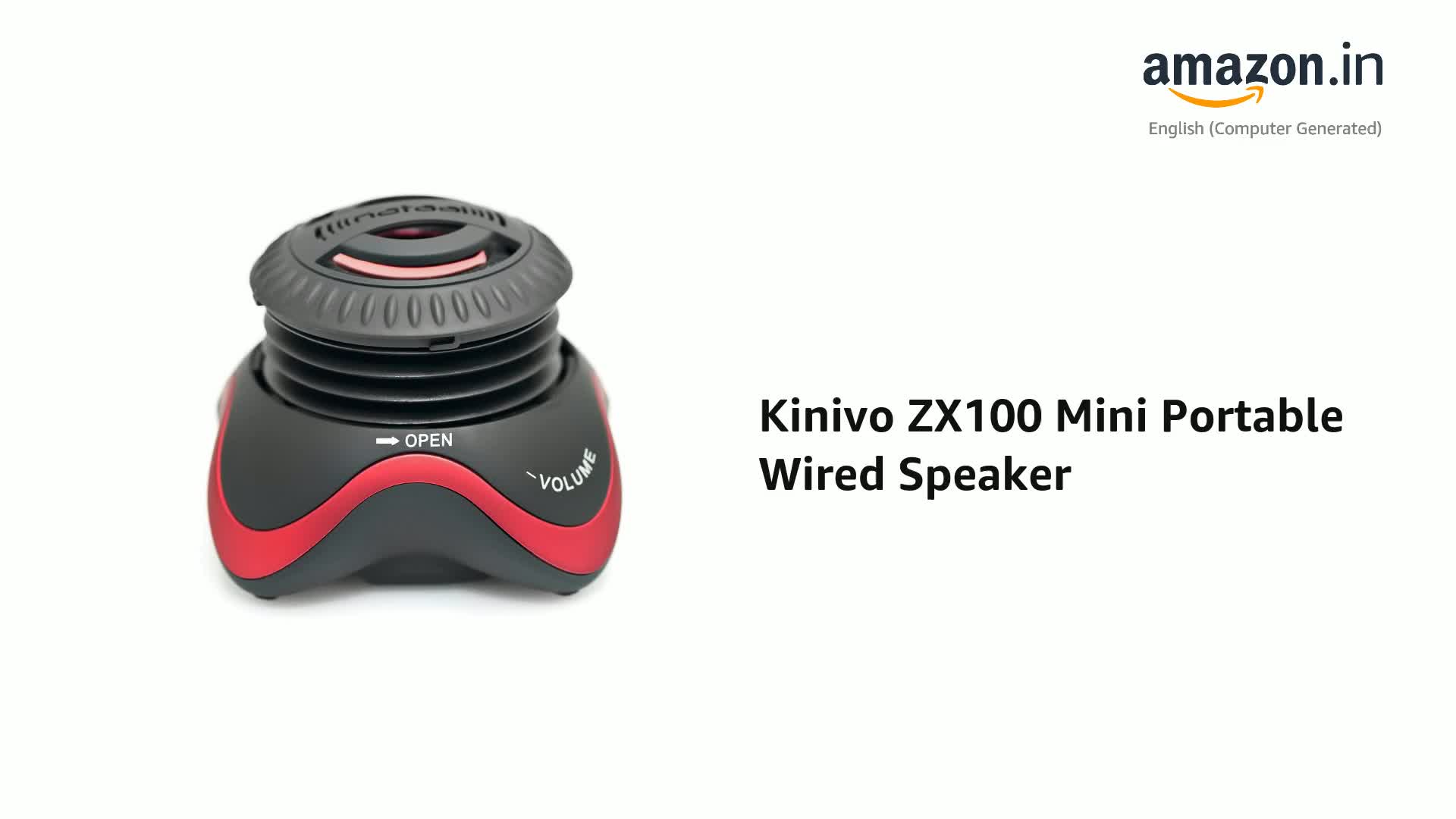 KINIVO ZX100 Mini Portable Wired Speaker with Rechargeable Battery