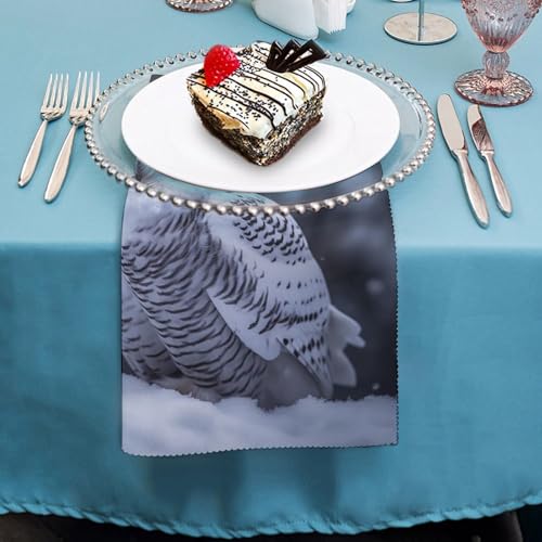 Servilletas de Tela Arctic Owl Reutilizables 4 PCS miniatura 4