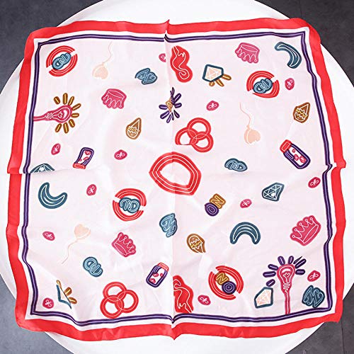 Preisvergleich Produktbild Strichmännchen Cartoon 70cm kleinen quadratischen Schal Schal weiblichen Frühling und Herbst wilde Dekoration professionelle Simulation Seide kurzen Schal-Stiftung Glühbirne Krone_70 * 70CM