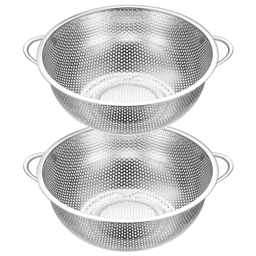 2 Piezas Colador de Malla Fina de Cocina de Acero Inoxidable, Colador Tamices Ø22.5 cm, con 2 Asas para Pasta Verduras y Frutas