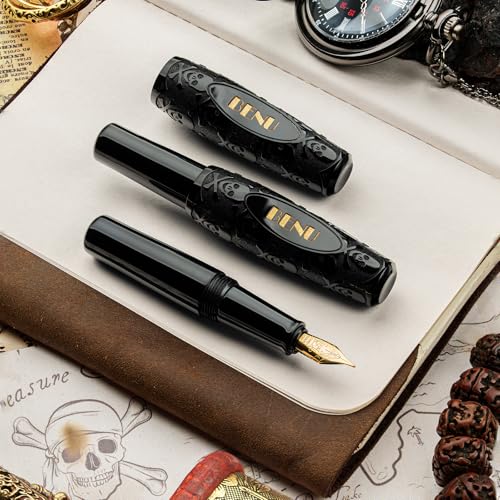 BENU Pixie Jolly Roger Stylo-plume Large noir et or chic