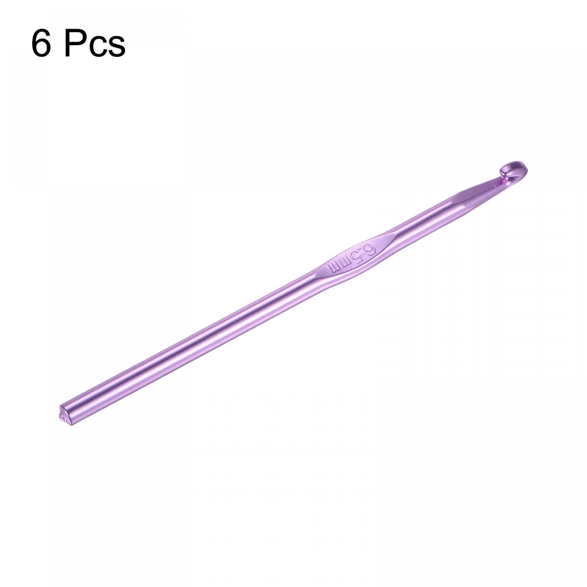 TOP-VIGOR 6Pcs 6.5mm Crochet Hook, Aluminum Crochet Hooks Knitting Needles for DIY Craft Yarn Purple Crochet Needles for Knitting Scarf - Image 3