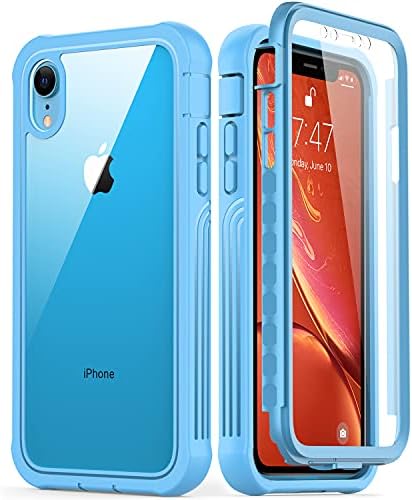 GOODON iPhone XR Case with Built-in Screen Protector,Pass 20 ft. Drop Test Military Grade Shockproof Clear Cover 360 Full Body Protective Phone Case for Apple iPhone XR Sky Blue GOODON iPhone XR Case with Built-in Screen Protector,Pass 20 ft. Drop Test Military Grade Shockproof Clear Cover 360 Full Body Protective Phone Case for Apple iPhone XR Sky Blue