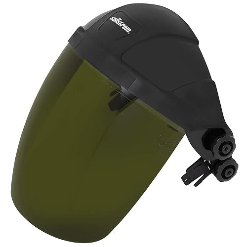 Sellstrom S32032 - Protector facial de seguridad de una sola corona con adaptador universal de ranura para casco duro, tinte infrarrojo sombra 3,