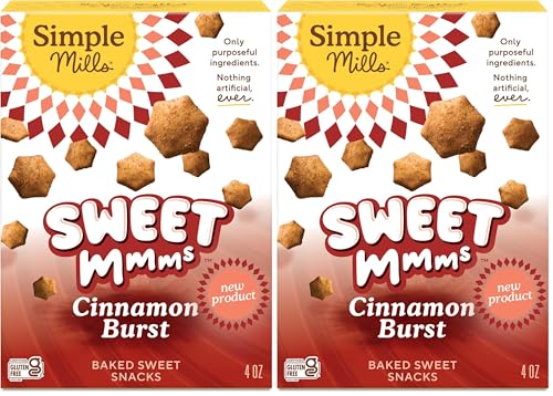 Image of Simple Mills Sweet Mmms Cinnamon Burst Bite Sized Baked Sweet Snack Gluten Free Cookies 4 oz (Pack of 2)