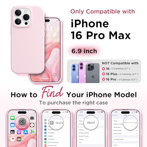 Image of GolbinBox Magnetic for iPhone 16 Pro Max Case, Silicone Cover, Chalk Pink