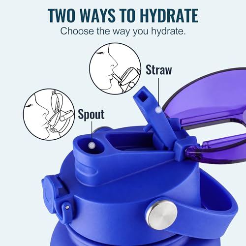 Image of OLDLEY 32oz Insulated Water Bottle with 2-in-1 Straw & Chug Lid, Leakproof Stainless Steel Bottle, Double Wall Vacuum Insulated Water Bottle for Sports, Gym, Travel,Royal Blue