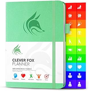Clever Fox Planner - Weekly & Monthly Planner to Increase Productivity, Time Management and Hit Your Goals - Organizer, Gratitude Journal - Undated, Start Anytime, A5, Lasts 1 Year, Black (Weekly)