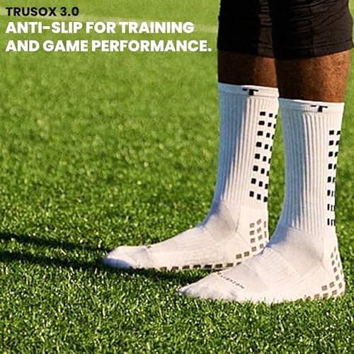 3.0 Cushioned Grip Socks, Made in the USA, Non Slip Unisex Grippy Soccer Crew Socks with Grip for Football and Soccer3