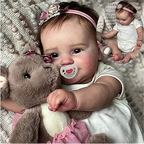 BAOERYAA Bebê Reborn Menina,bebê Reborn De Silicone Sólido Realista - Vinil Macio Feito à Mão Com ór