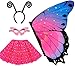 iROLEWIN Toddler Kids-Fairy-Butterfly-Wings-Costume for Girls Dress-Up Mask Tutu and Headband Child Party-Favors Toys Gifts