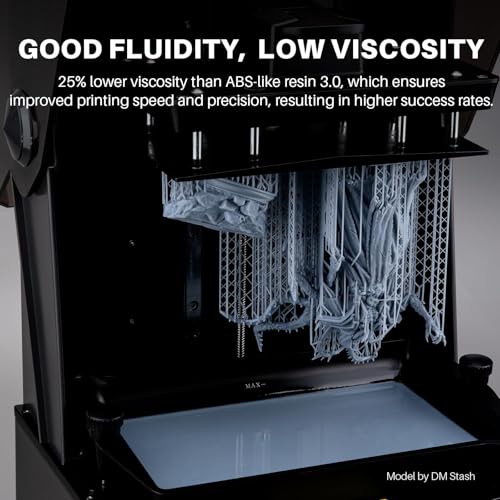 Image of ELEGOO ABS-Like Resin 3.0+, Upgraded 3D Printer Photopolymer Resin, Higher Heat-Resistance Fast Curing High Precision Non-Brittle, Smoky Black 2000g