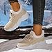 heluqu Women's Warm Fleece Lined Boots Winter Tennis Sneakers Shoes Non-Slip Fashion Lace Up Chunky Platform Sneakers Orthopedic Arch Support Breathable Lightweight Comfortable Walking Shoes Khaki
