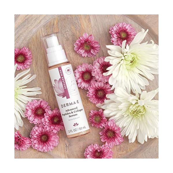 DERMA-E-Advanced-Peptides-Collagen-Serum-Double-action-infused-facial-serum-works-during-the-dayovernight-Firming-anti-wrinkle-skin-eye-firming-Smooths-the-look-of-wrinkles-and-deep-lines-White-2-Ounc DERMA E Advanced Peptides and Vegan Flora-Collagen Serum – Double Action Collagen Face Cream with Peptide Complex – Intensely Hydrating Treatment for Lines, Wrinkles and Redness, 2 oz