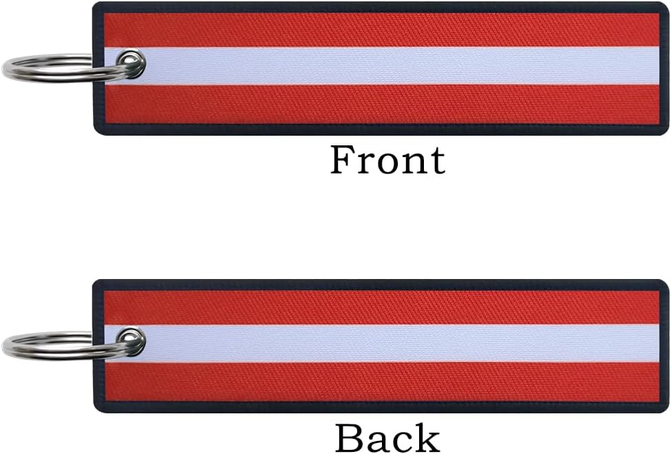 JAVD Austria Flag Keychain Tag with Key Ring - Keys, Cars, Motorcycles, Backpacks, Luggage and Gifts - EDC (3 Pack) - Image 3