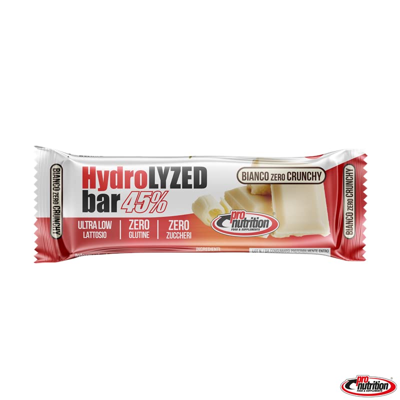 HYDROLYZED BAR 45% [BARRETTA DA 35 G] - proteiche zero zuccheri (BIANCO ZERO CRUNCKY, BOX DA 24 BARRETTE)
