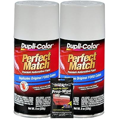 Dupli-Color Oxford White Exact-Match Automotive Paint for Ford Vehicles (8 oz.), Bundles with Prep Wipe (3 Items)