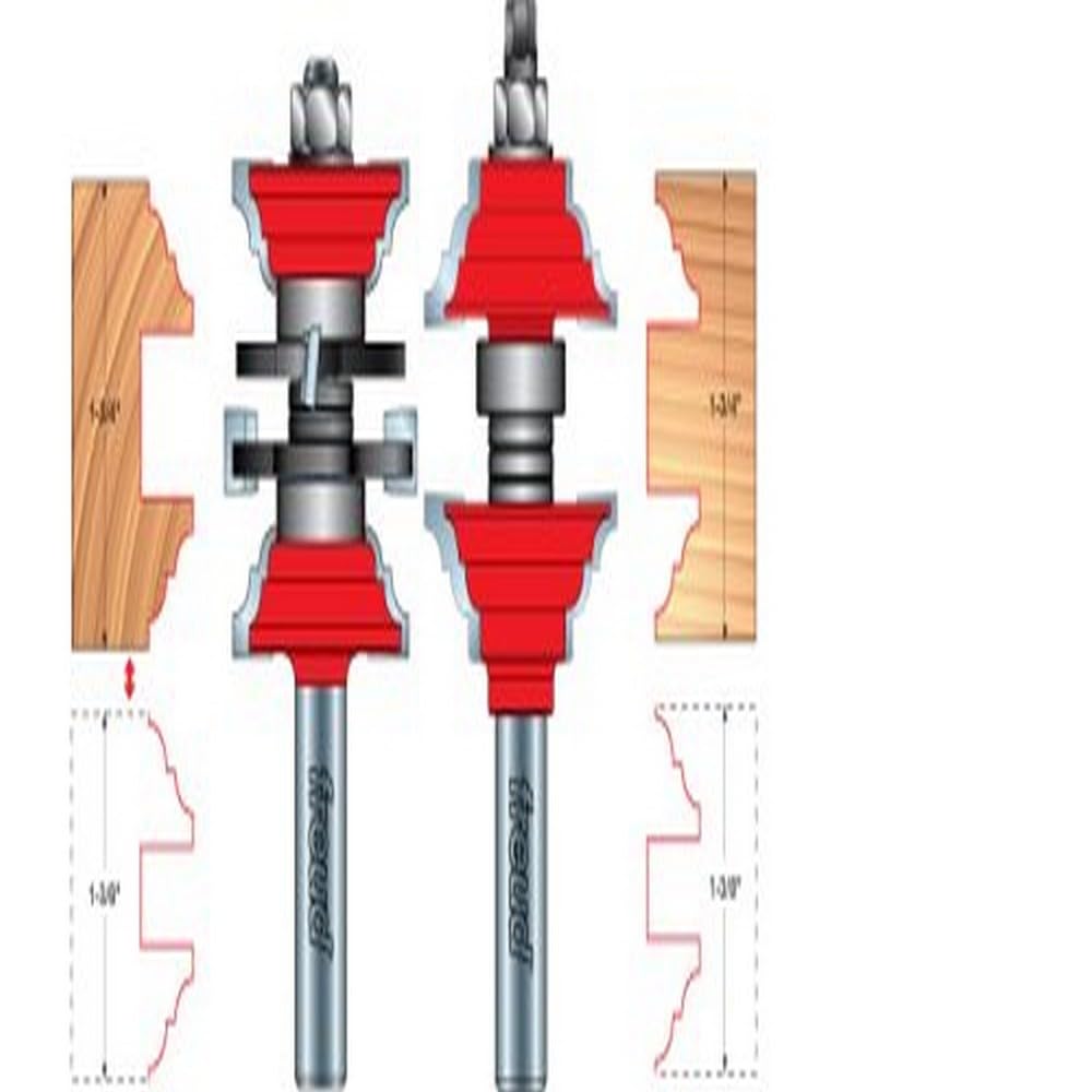 Freud 99-269: 1-7/8" (dia.) Entry & Interior Door Router Bit System with 1/2" shank, cove & bead profile