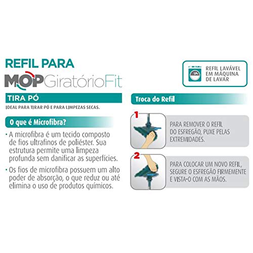 Refil Tira Pó para Mop Giratório Fit (Ref.: MOP5010, MOP5011, MOP9775 e MOP9379),RMOP7191), RMOP7207
