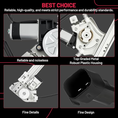 Image of BDFHYK 741-968 Power Window Regulator with Motor Rear Left Compatible with Ford F-150 2004-2008, Ford Lobo 2004-2008, Lincoln Mark LT 2006-2008