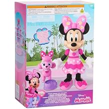 Disney Jr. Minnie Mouse Pet Fun Doll 10-Inch Poseable Minnie Doll with Lights & Sounds, Accessories, Pink Poodle Toy, Kids Gift for Ages 3 and Up by Just Play, Kids Toys for Ages 3 Up by Just Play