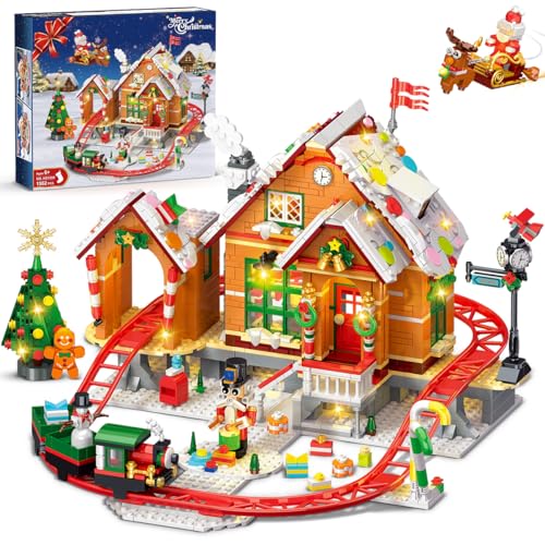 CUBIMANA 2025 Weihnachten Lebkuchenhaus Achterbahn Bauspielzeug Set...