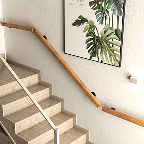 2Ft Wooden Stair Handrails, Hand Railings For Stairs Indoor Outdoor, Sturdy Safety Wall Mount Support, Non-Slip Staircase Handrail For Home Garden Corridor, Lofts Decking, Kindergarten Guardrail #TOP4