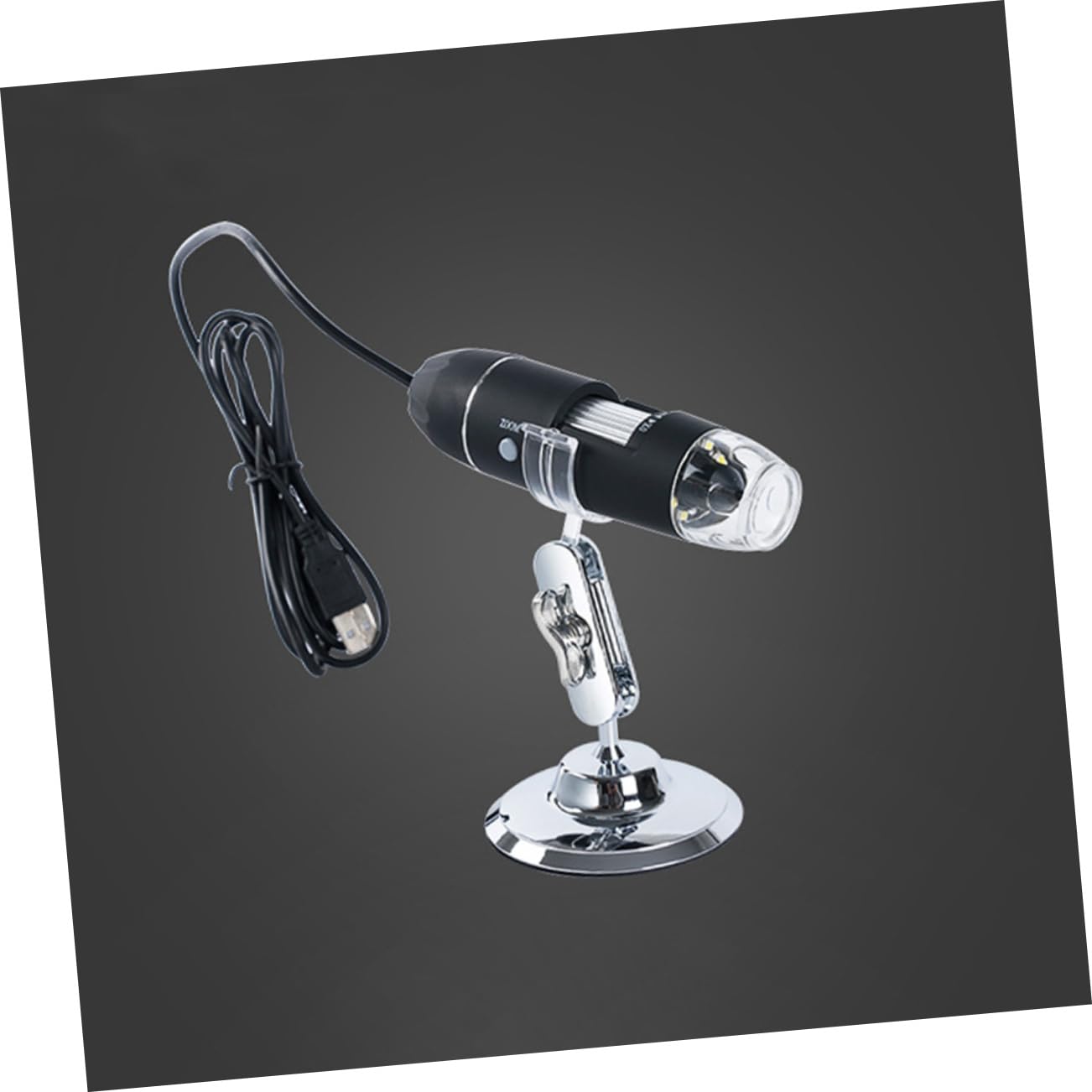 Veemoon Microscopía Electrónica Microscopio USB Digital con LED para Teléfono y Ordenador Microscopio Digital USB Portátil con Soporte Metálico de Aumento