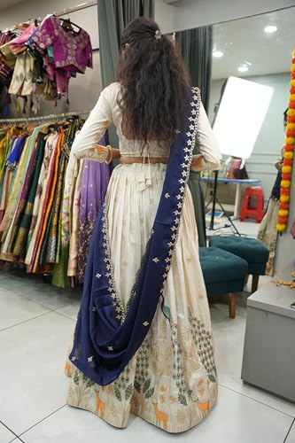 Image of Fabcartz Self Design Semi Stitched Lehenga Choli for Women