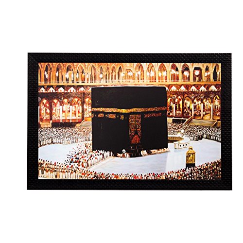 Image of eCraftIndia Prayer Room View Matt Textured Framed Synthetic Wood UV Art Painting (Multicolor, 50.8 cm x 1.27 cm x 35.56 cm)