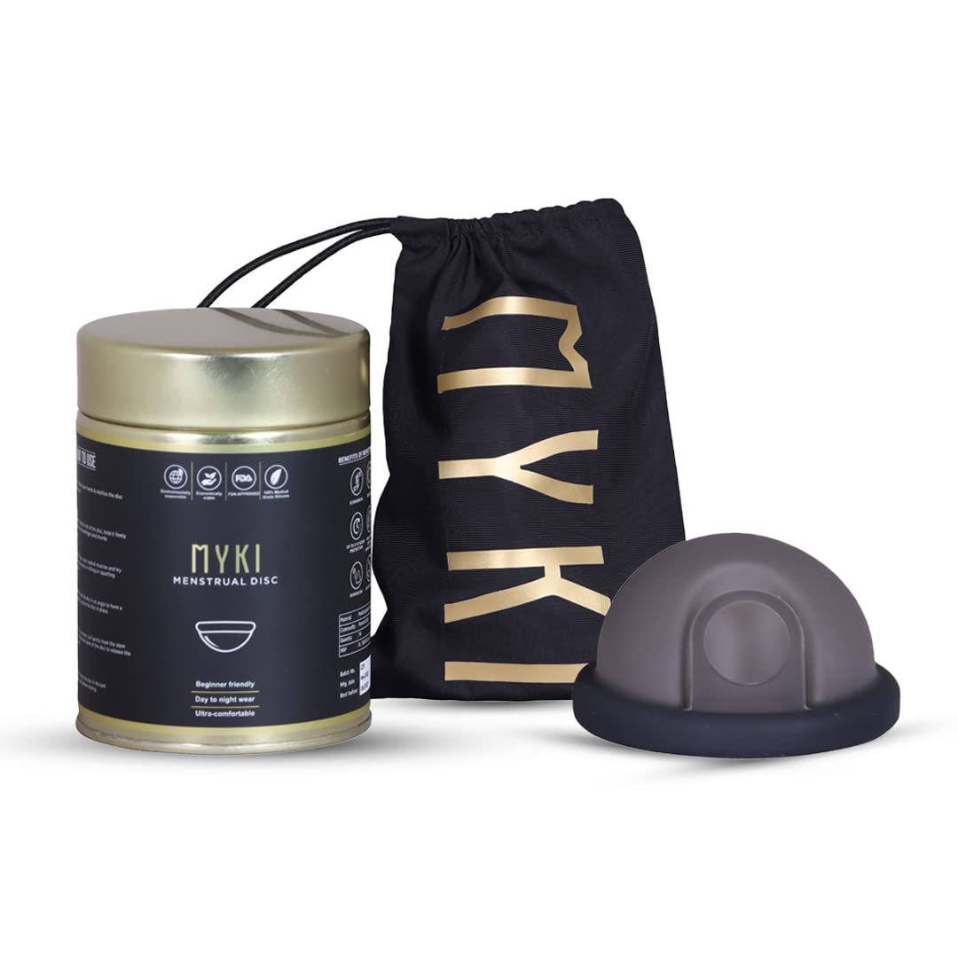 MYKI Basic Gen Z Disc Reusable Menstrual Cup For Women Ultra Soft,Oduor&Rash Free 100% Medical Grade Silicone No Leakage Protection For Up To 8-10 Hours Us Fda Registered Black Size-Medium,1 Count (B0CMXPVWGY) Amazon Price History, Amazon Price Tracker