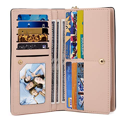 UTO Women PU Leather Wallet Large Capacity Cat Pendant Card Phone Holder Checkbook Organizer Zipper Coin Purse Zoey Black4